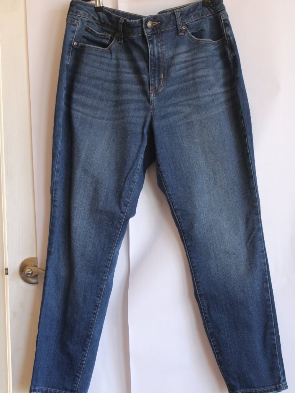 High Rise Curvy Skinny Jeans, Dark Wash, Women’s 14 Short